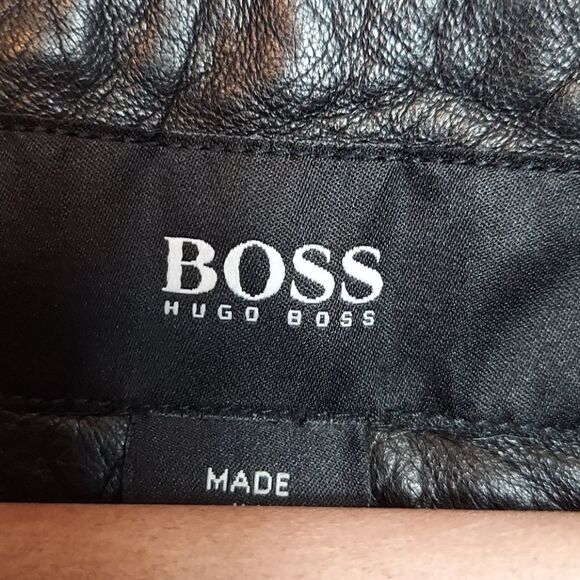 Hugo Boss Black Lambskin Leather Field Jacket 38R - Picture 2 of 16